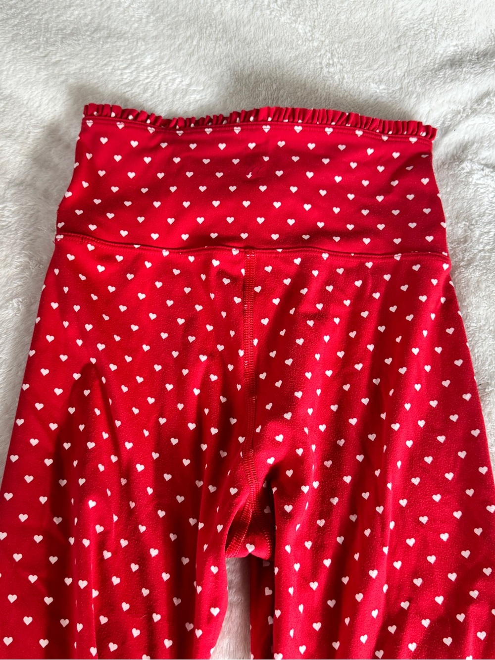 All in Motion Red Heart Ruffle Activewear Set Leggings Sports Bra XS - Picture 10 of 10